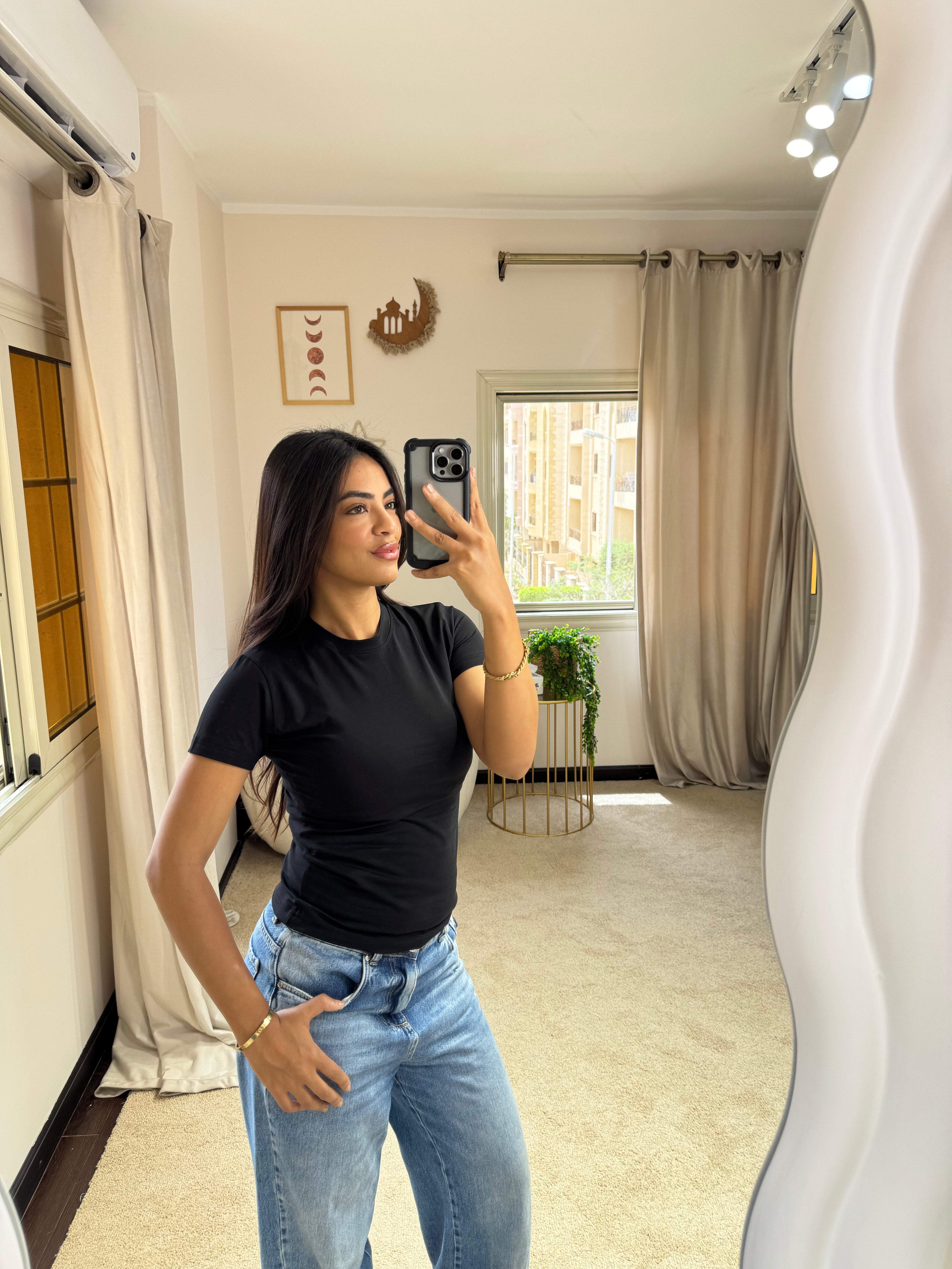 Half-Sleeve Top Black
