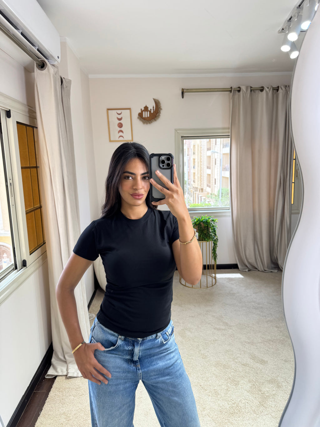Half-Sleeve Top Black