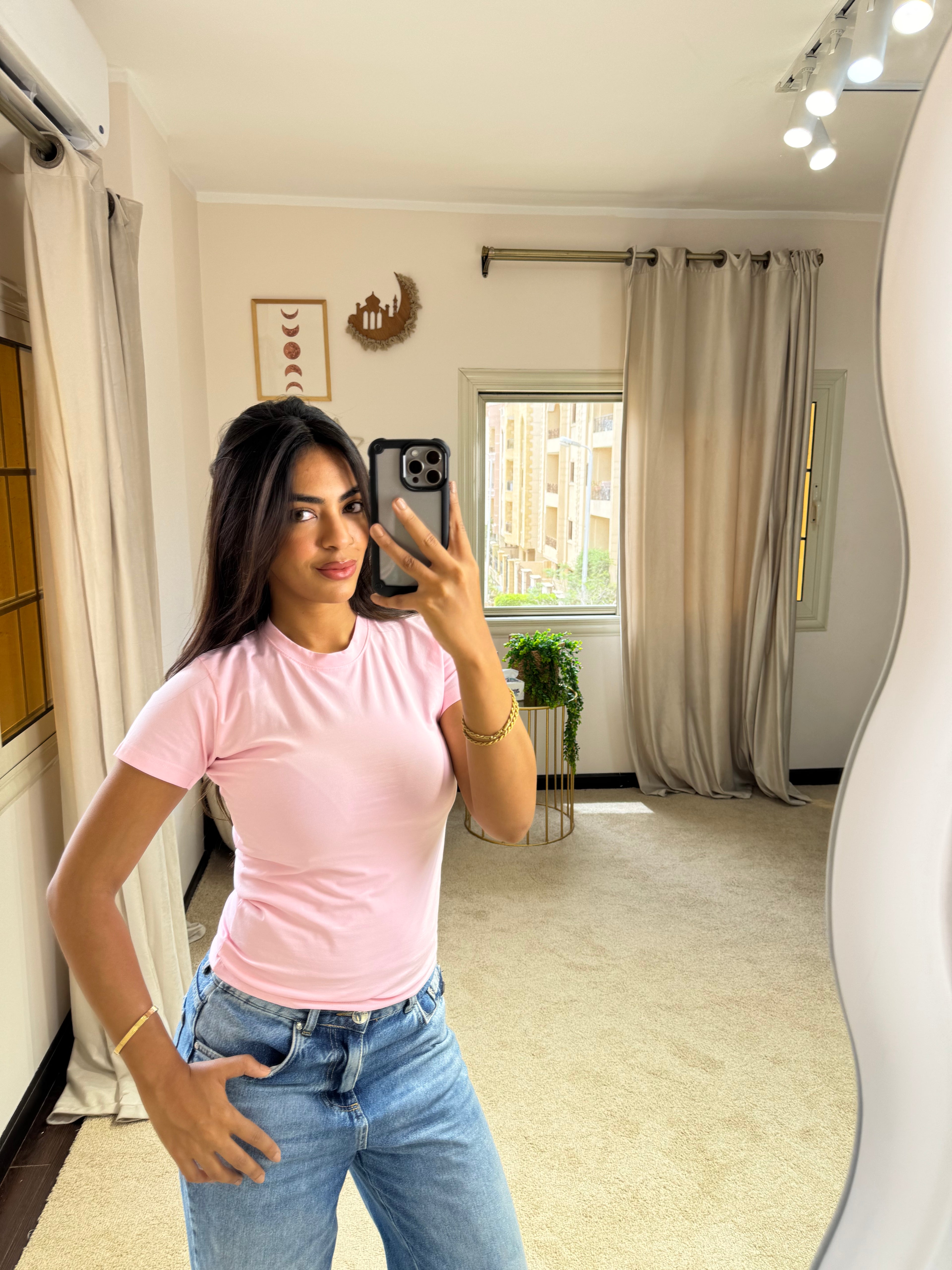 Half-Sleeve Top Pink