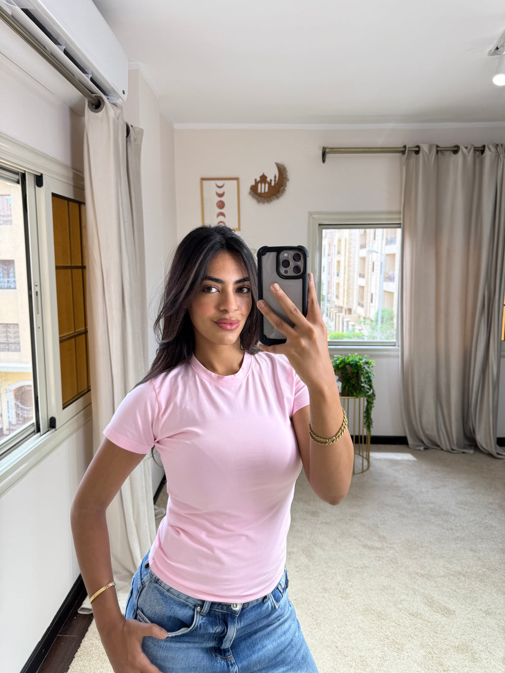 Half-Sleeve Top Pink