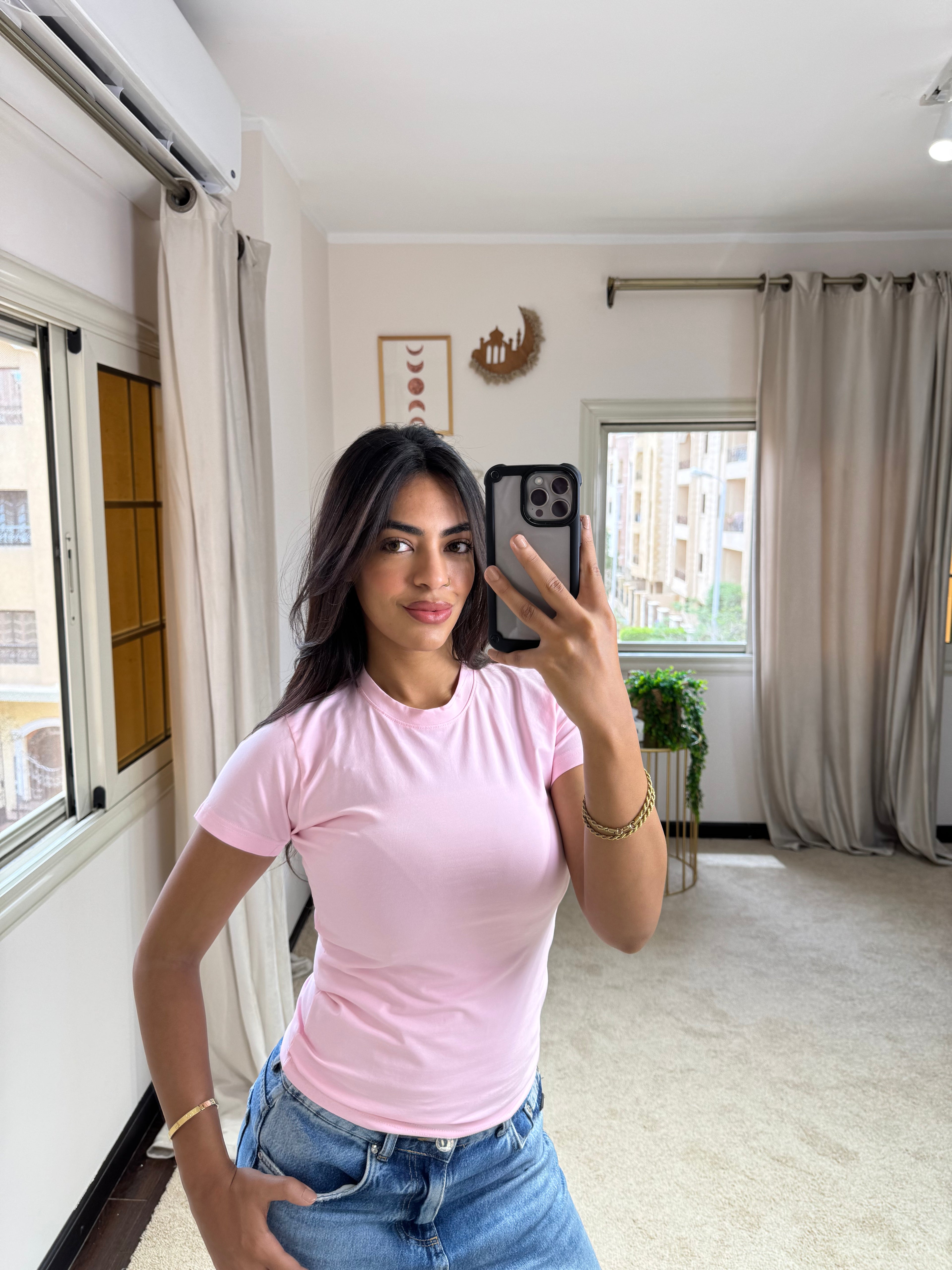 Half-Sleeve Top Pink
