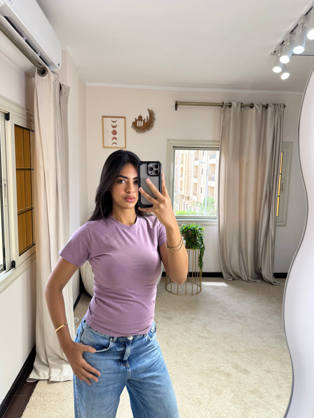 Half-Sleeve Top Lavender