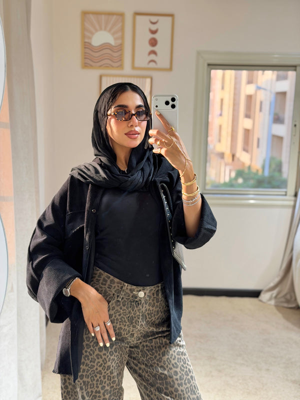 Velvet Chemise Black