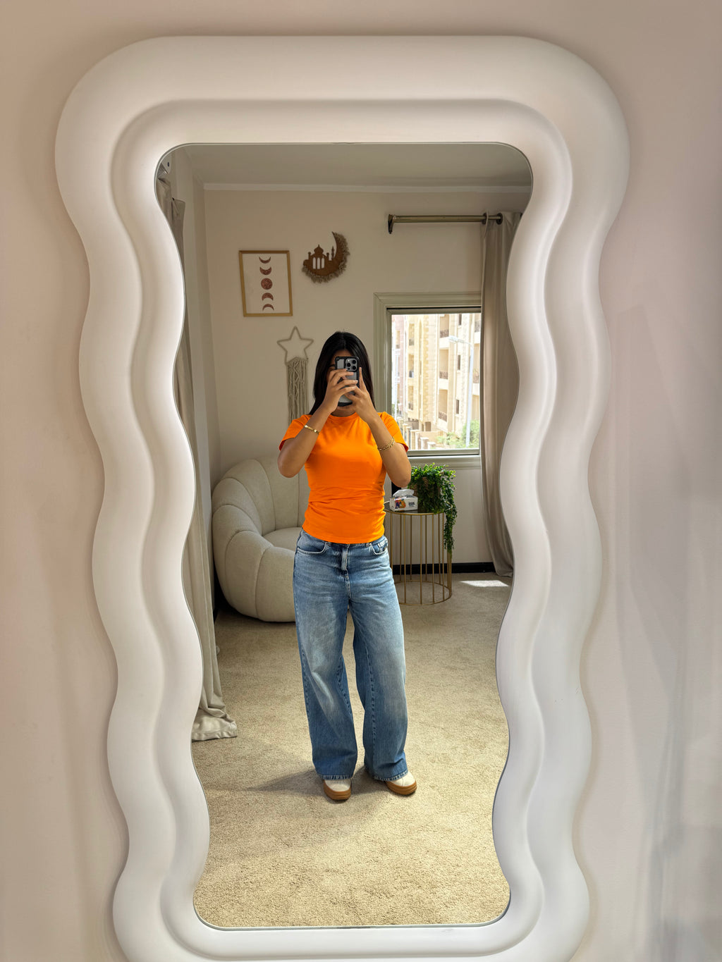 Half-Sleeve Top Orange