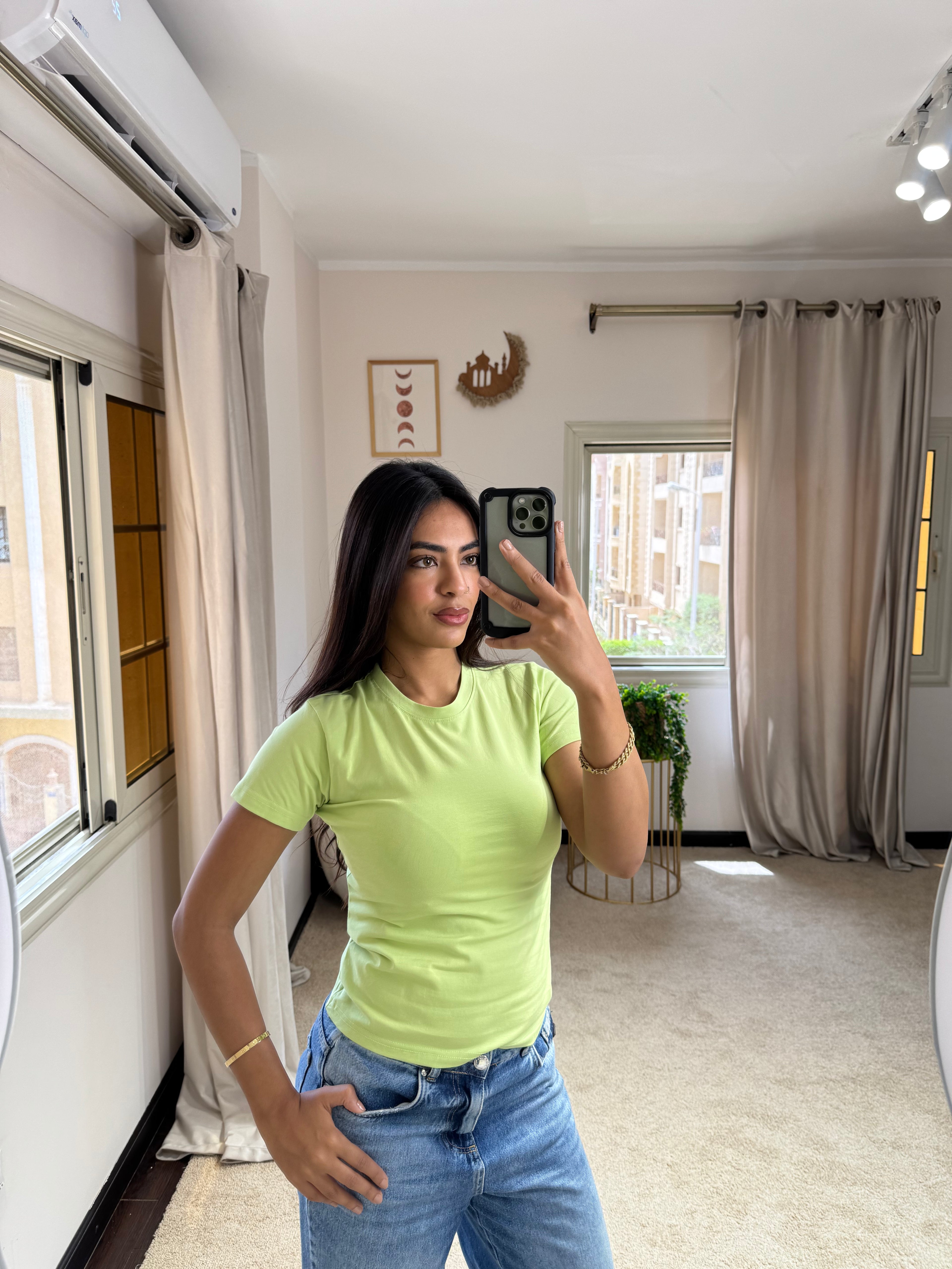 Half-Sleeve Top Apple Green