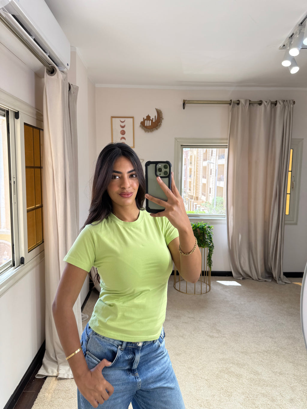 Half-Sleeve Top Apple Green