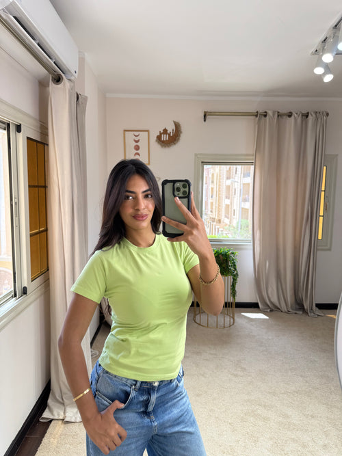 Half-Sleeve Top Apple Green