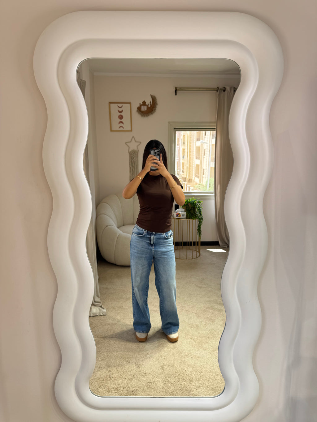 Half-Sleeve Top Dark Brown