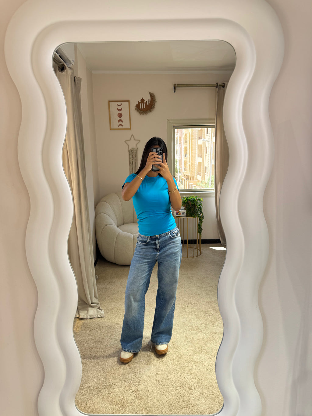 Half-Sleeve Top Turquoise