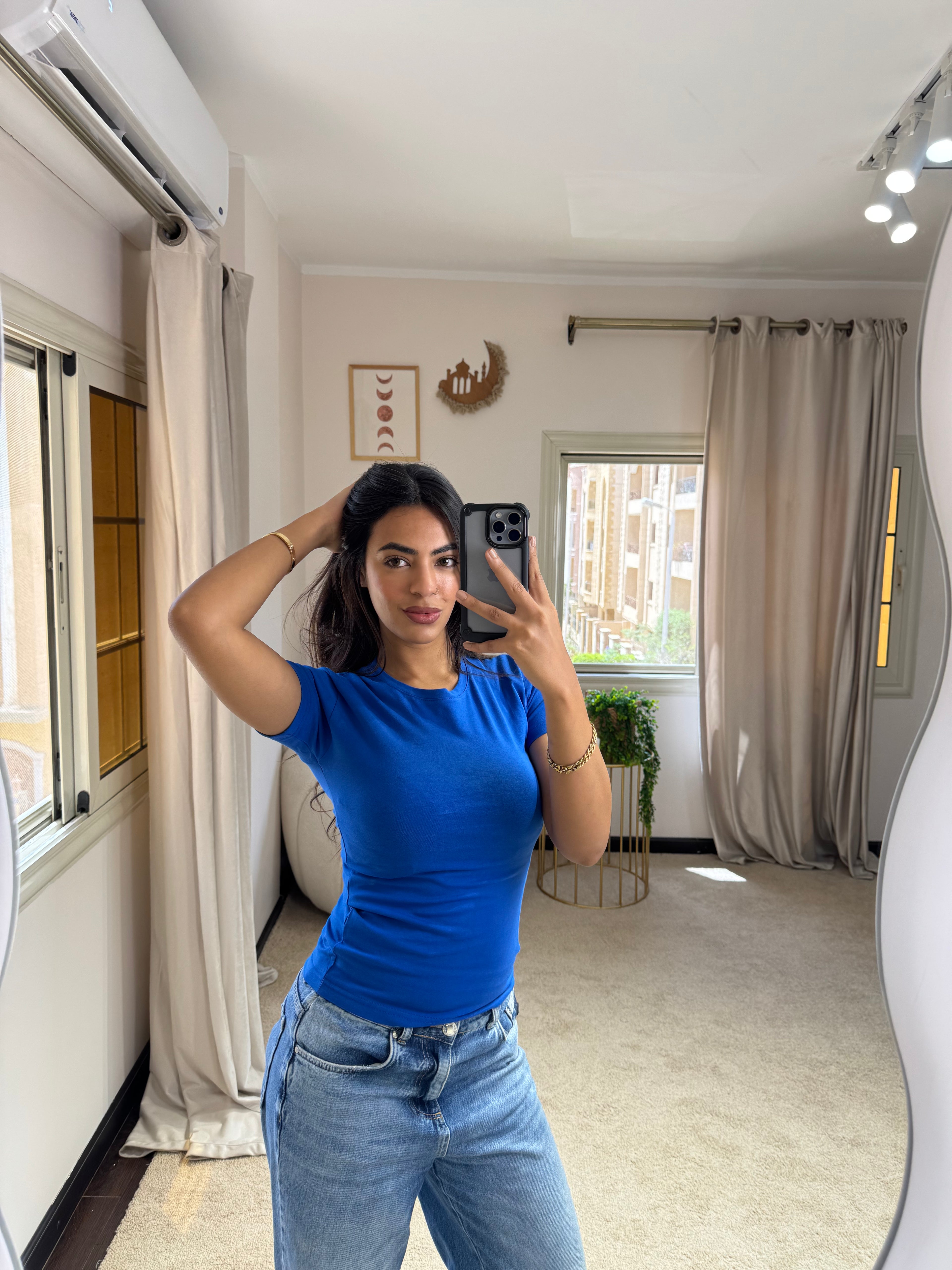 Half-Sleeve Top Blue