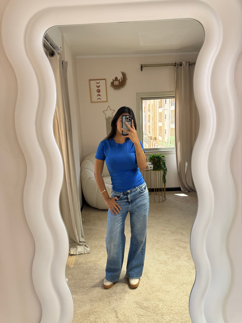 Half-Sleeve Top Blue