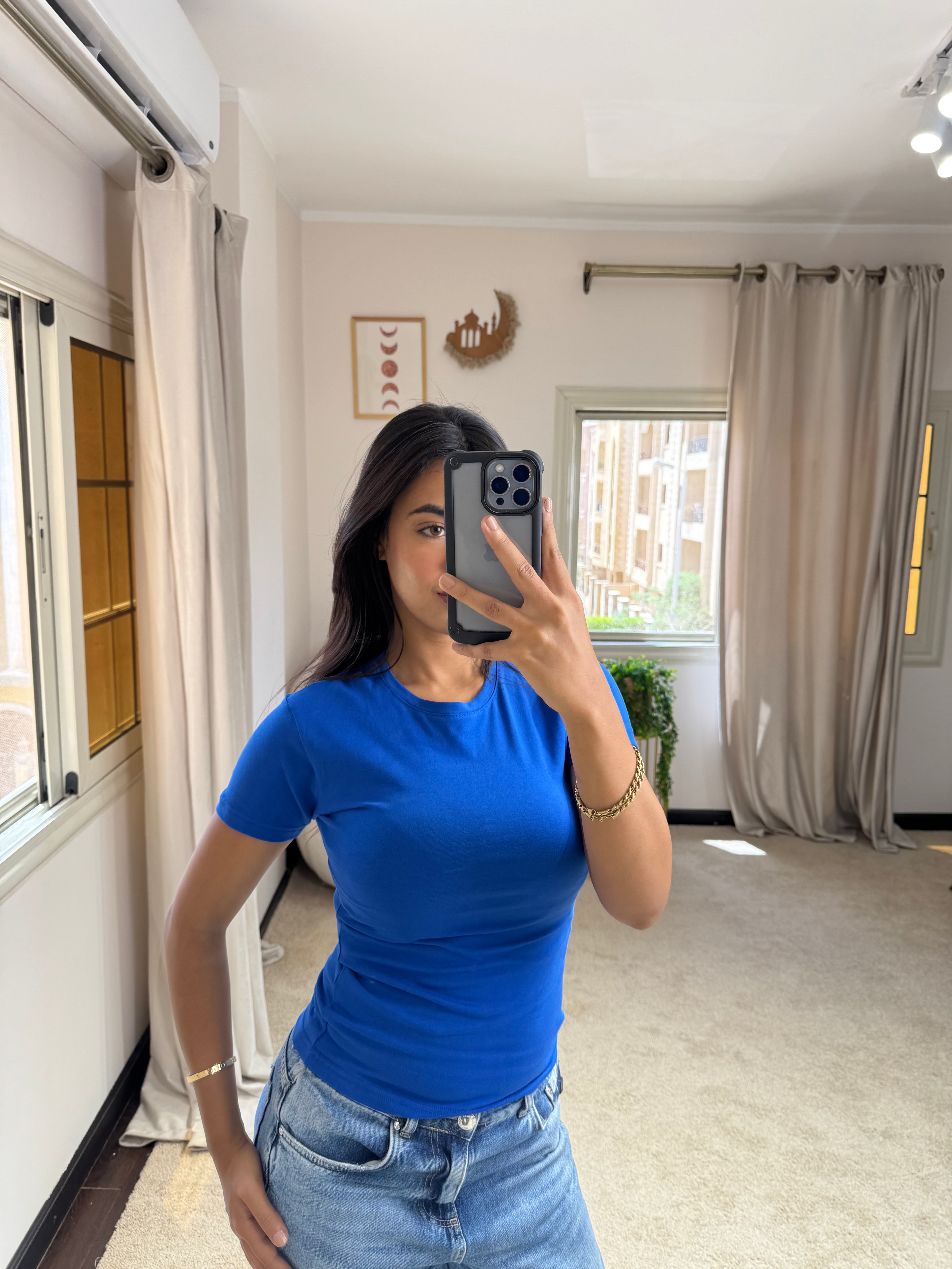 Half-Sleeve Top Blue