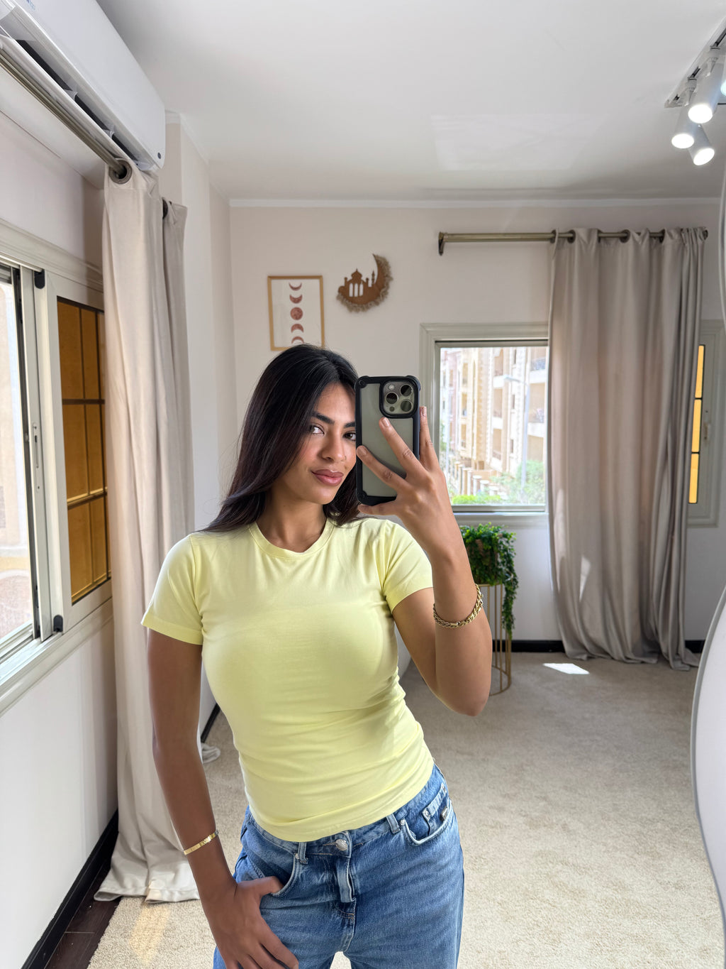 Half-Sleeve Top Butter Yellow