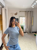 Half-Sleeve Top Silver