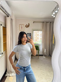 Half-Sleeve Top Light Grey