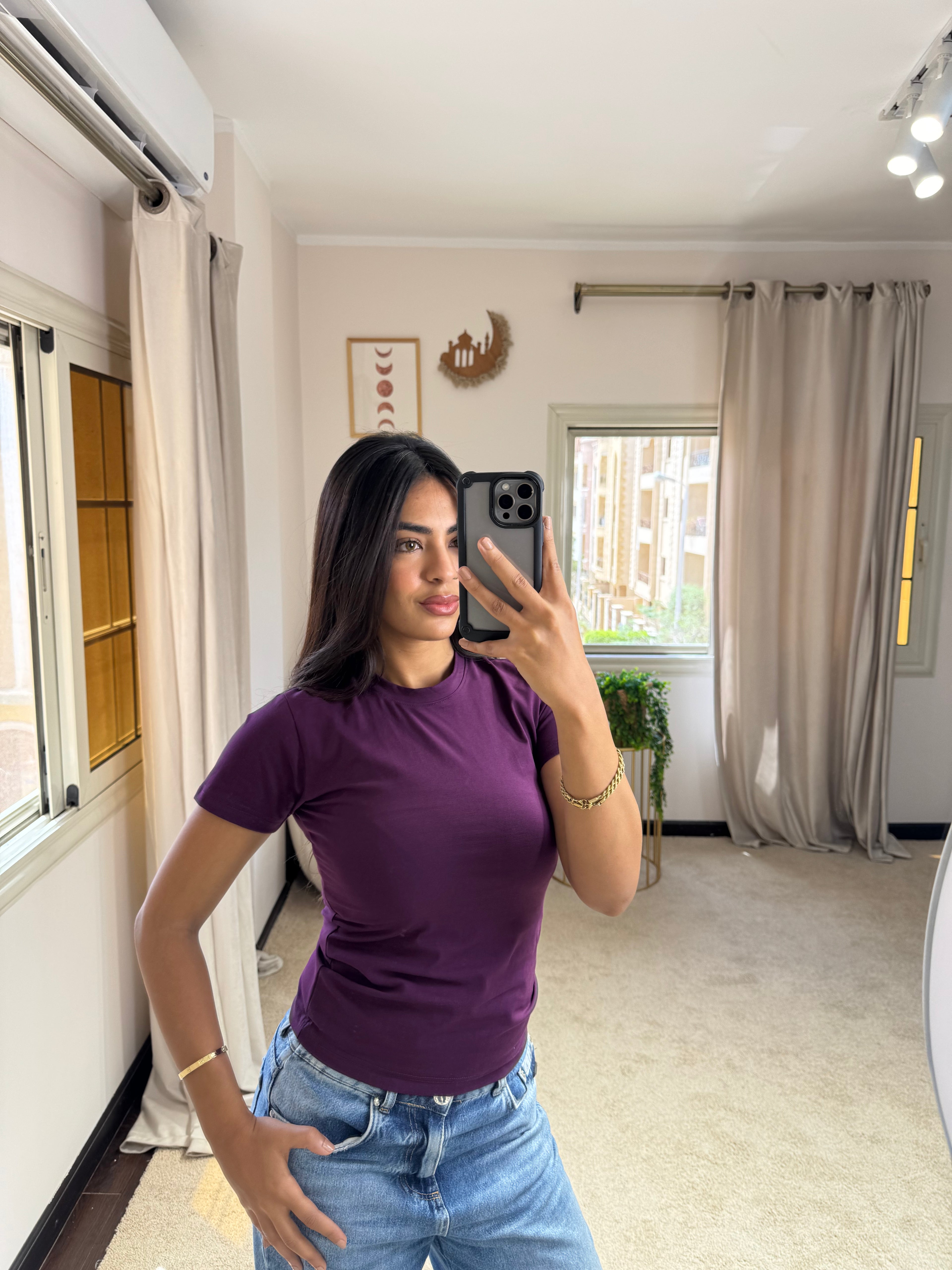 Half-Sleeve Top Purple