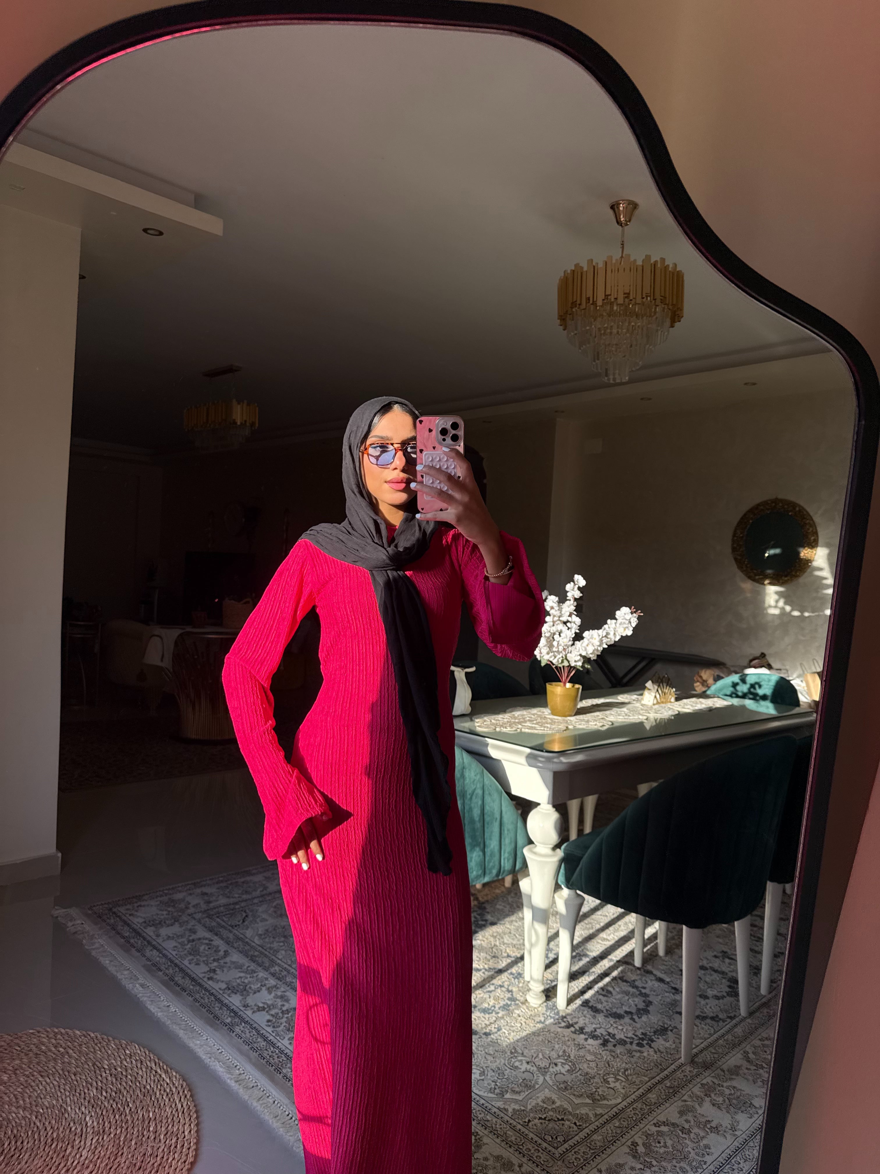 Crochet Dress Dark Fushia