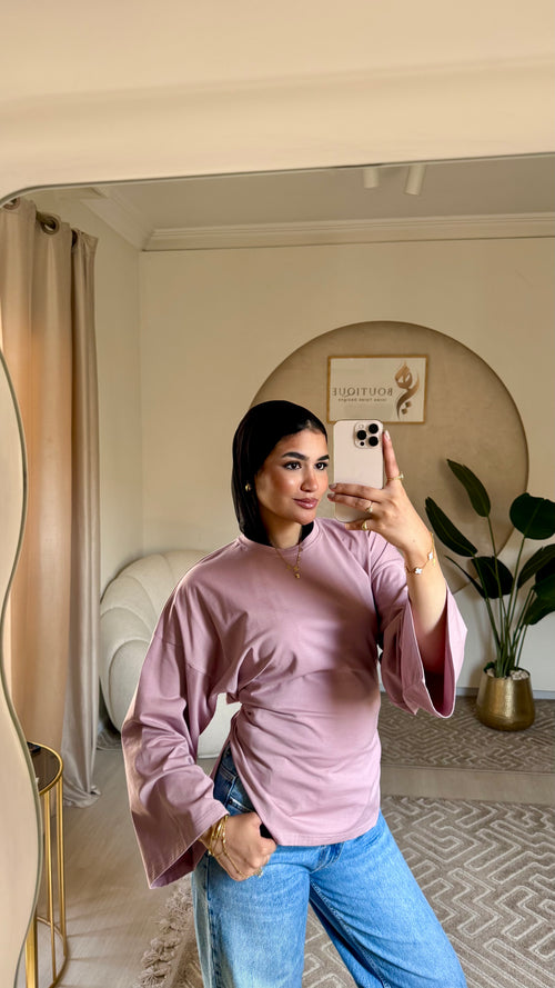 Cropped cotton T-shirt Nude