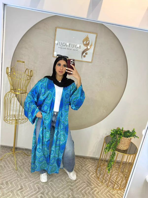 Printed Cardigan Blue