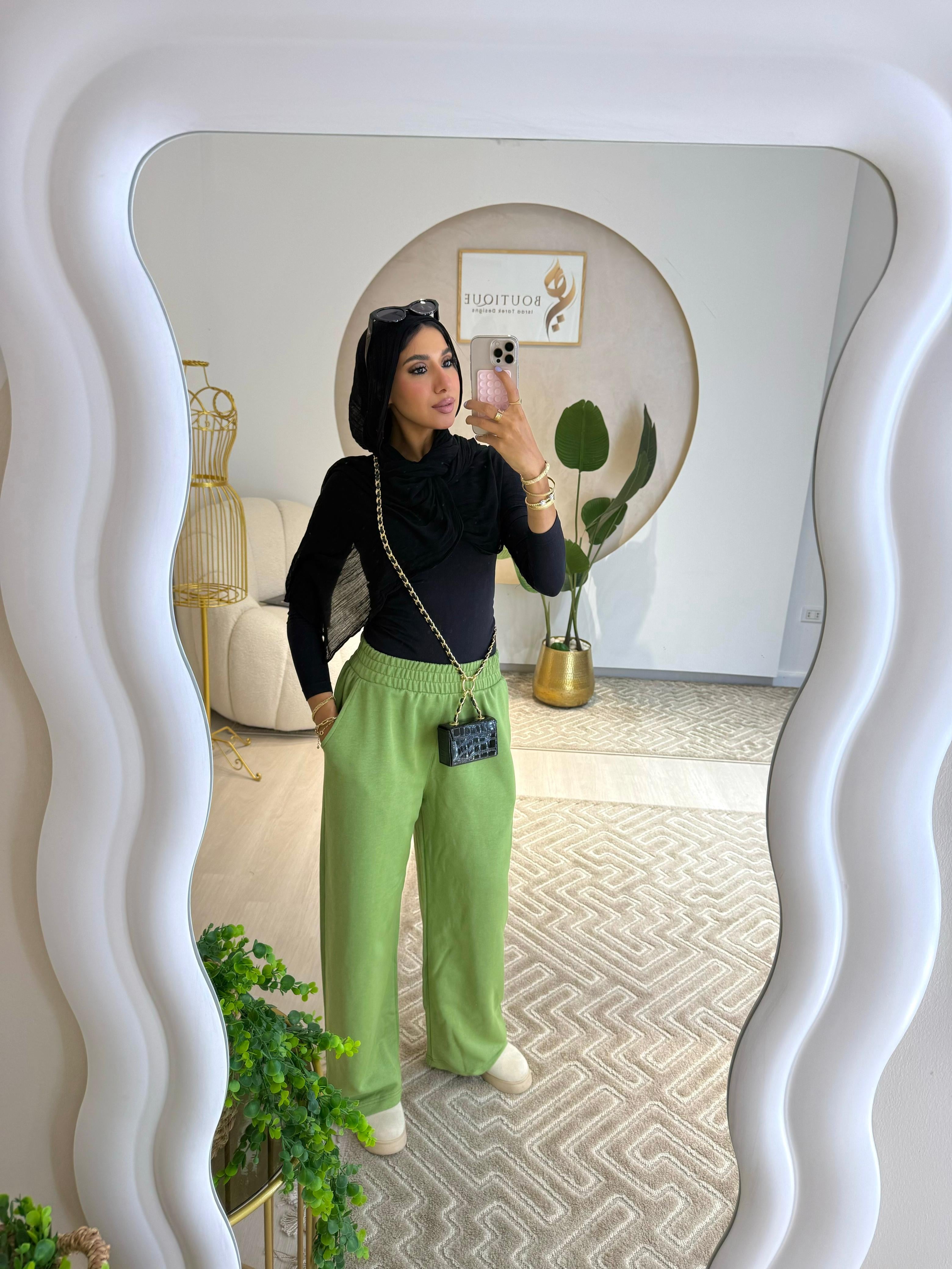 Summer Wide Leg Pants Apple green