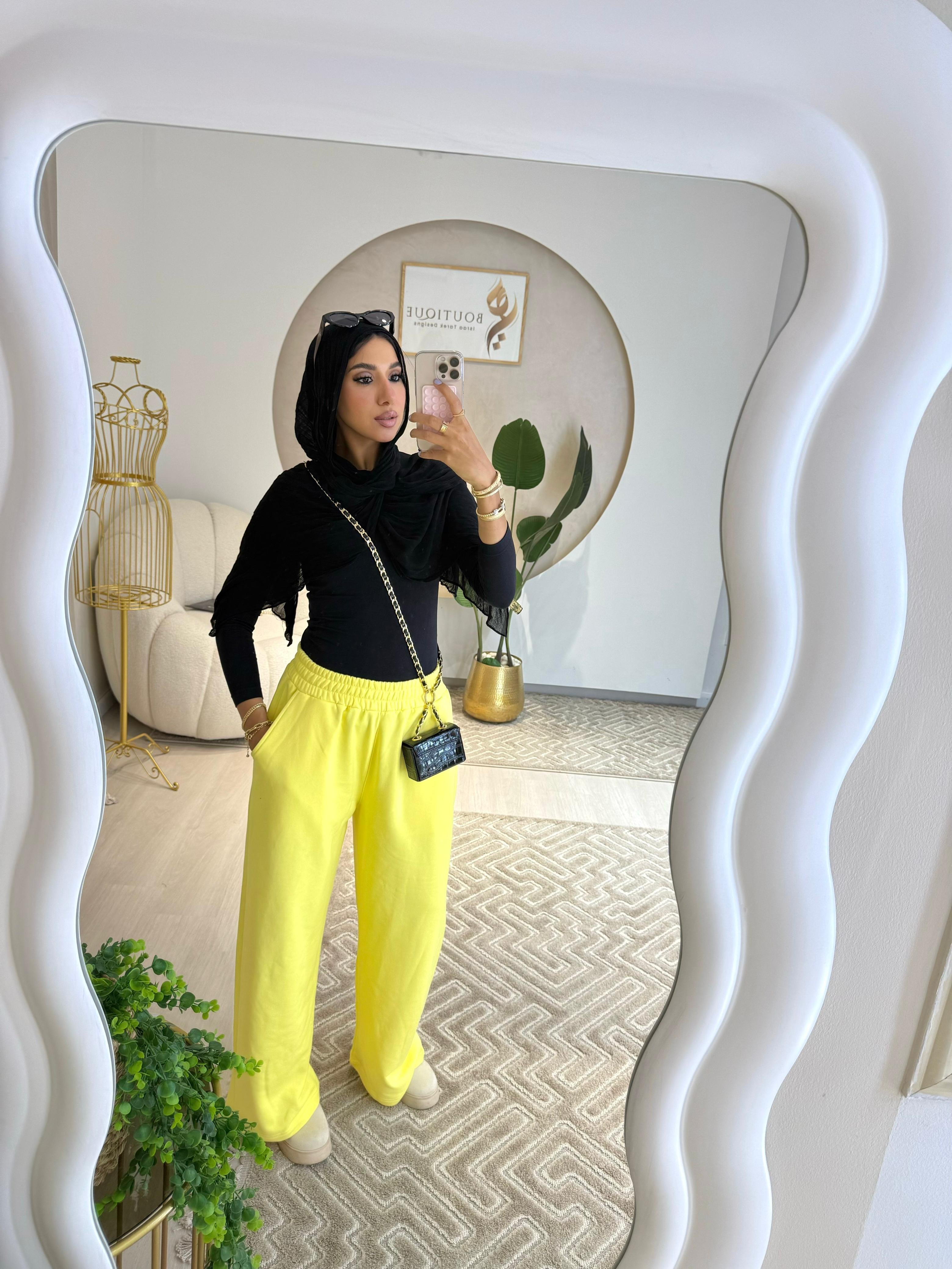 Summer Wide Leg Pants Yellow