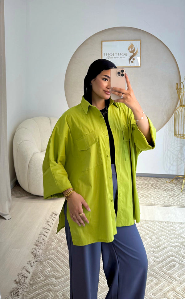Chemise Poplin Lime Green