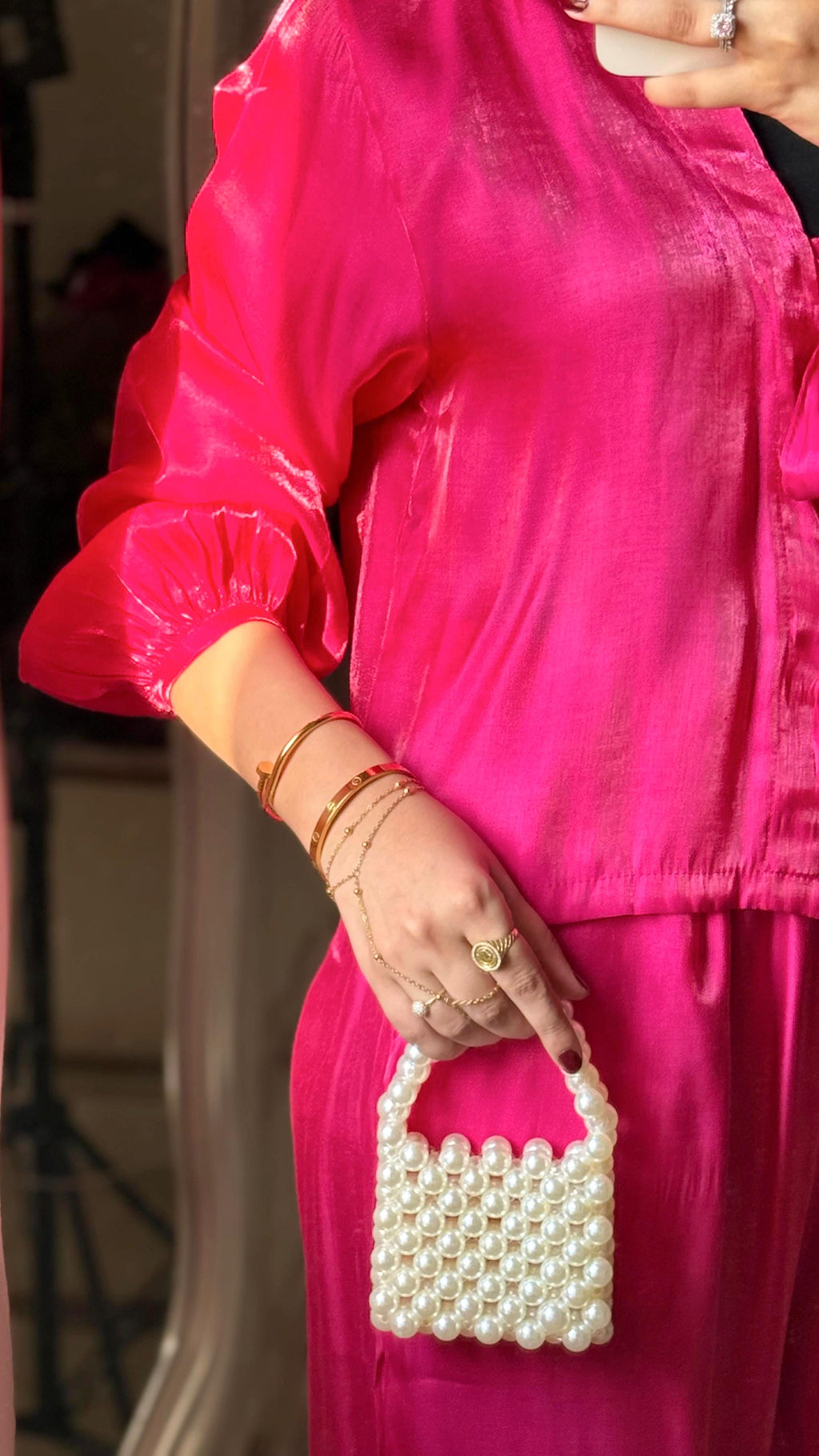 Shimmer Suit Fushia