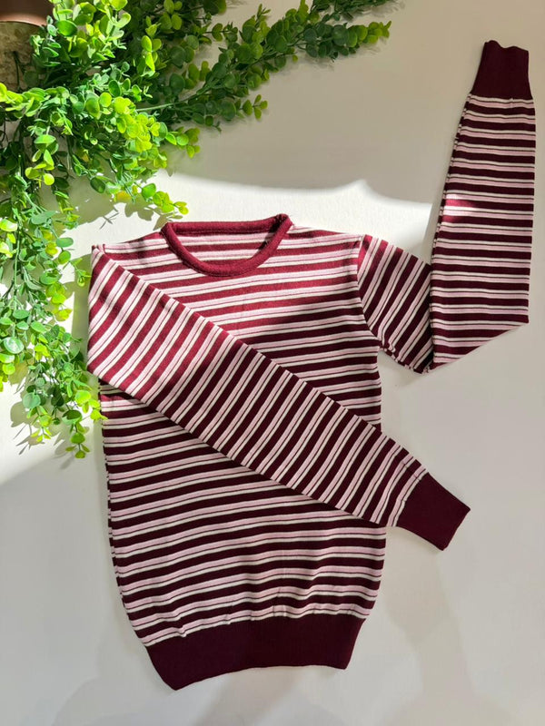 Striped Basic Burgundy