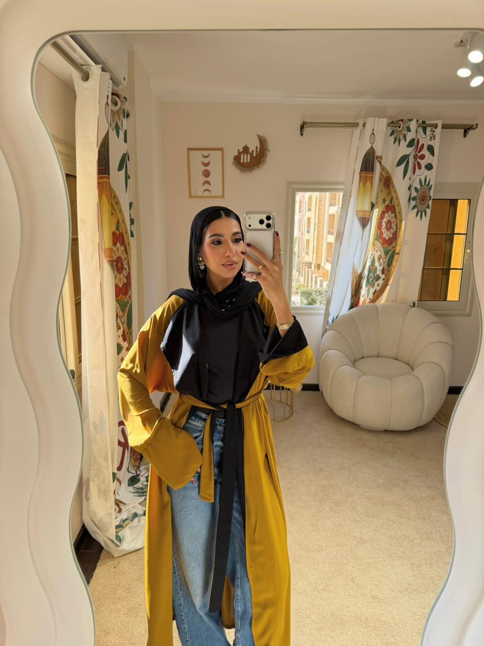 Crepe Abaya Mustard