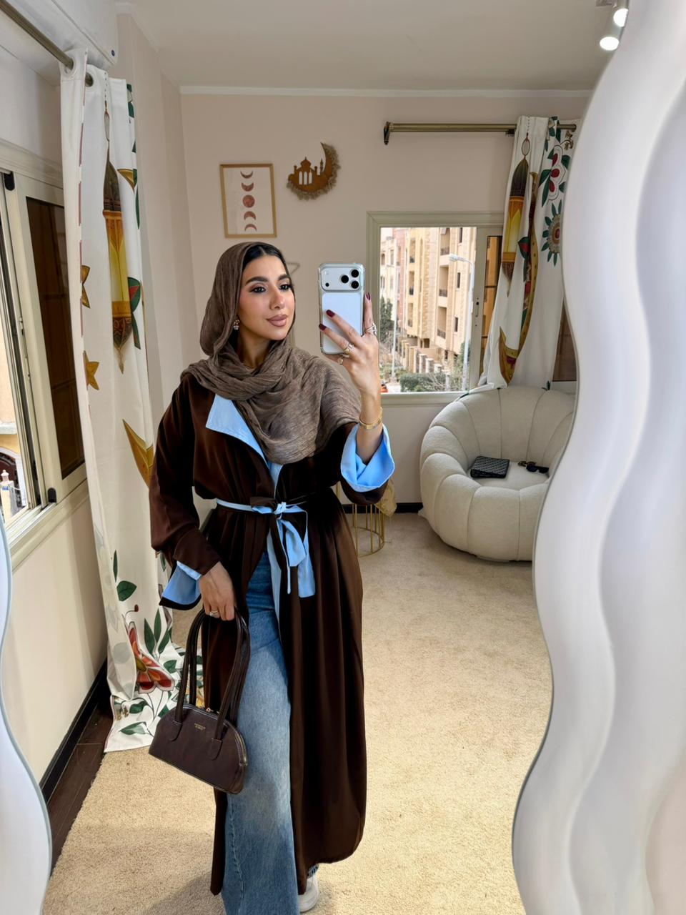 Crepe Abaya Brown