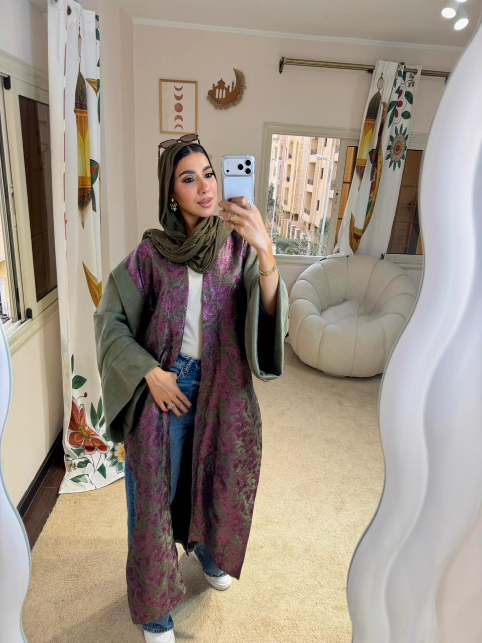 Shimmer Abaya purple