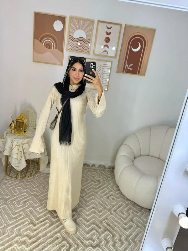 Crochet Dress Beige