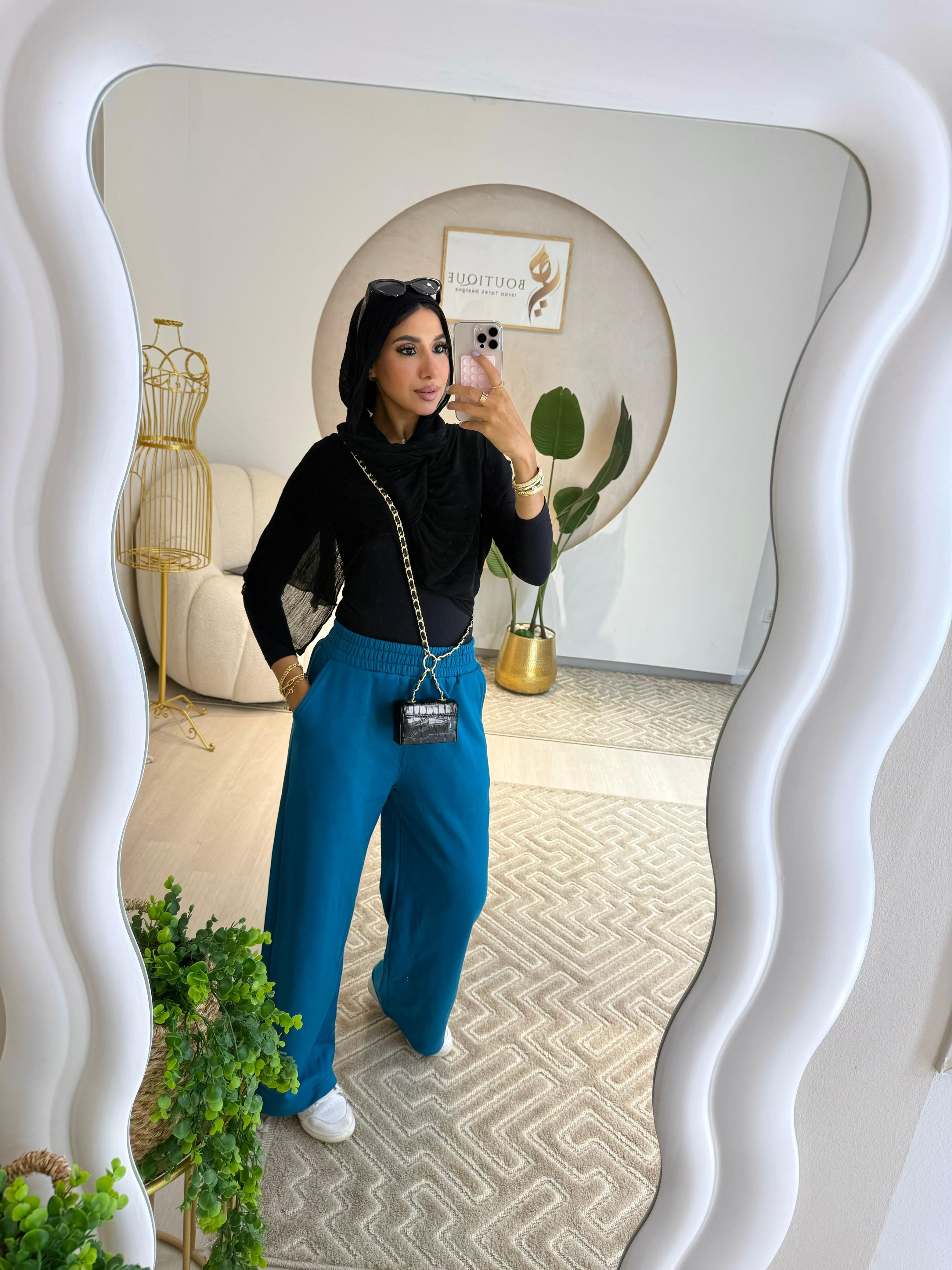 Summer Wide Leg Pants Turquoise