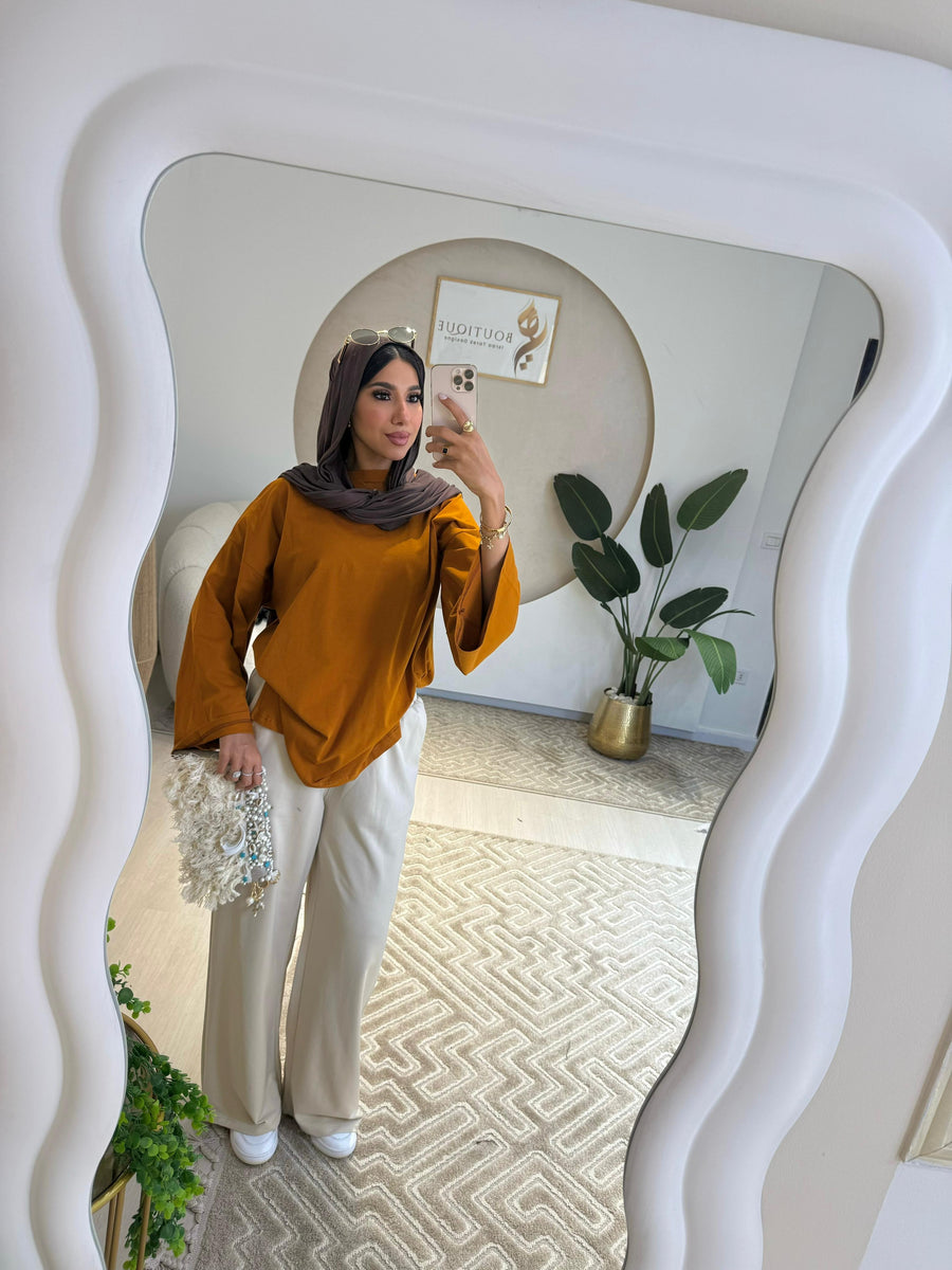 Summer Wide Leg Pants Beige