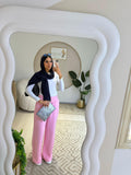 Summer Wide Leg Pants Pink