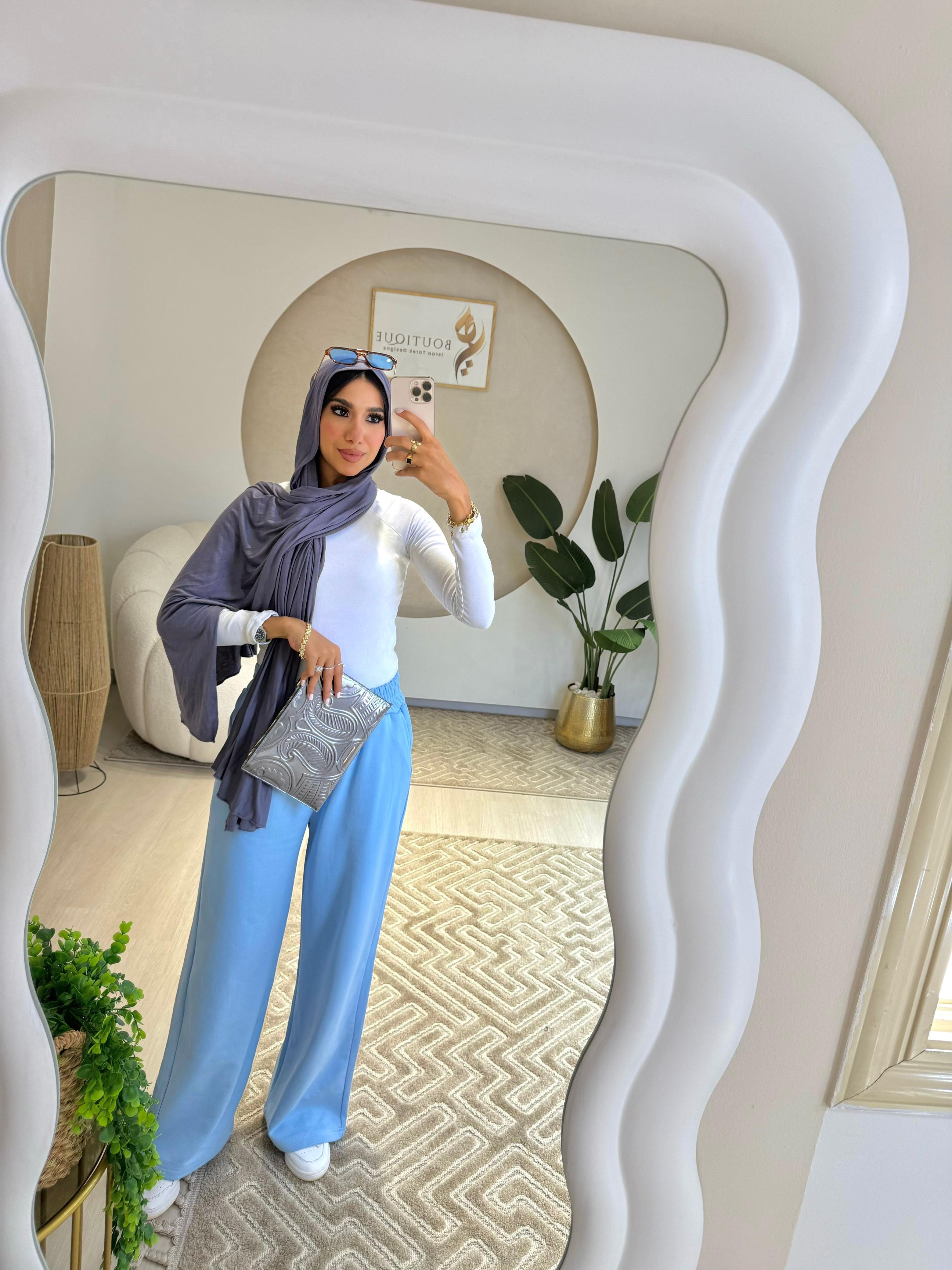 Summer Wide Leg Pants Baby blue