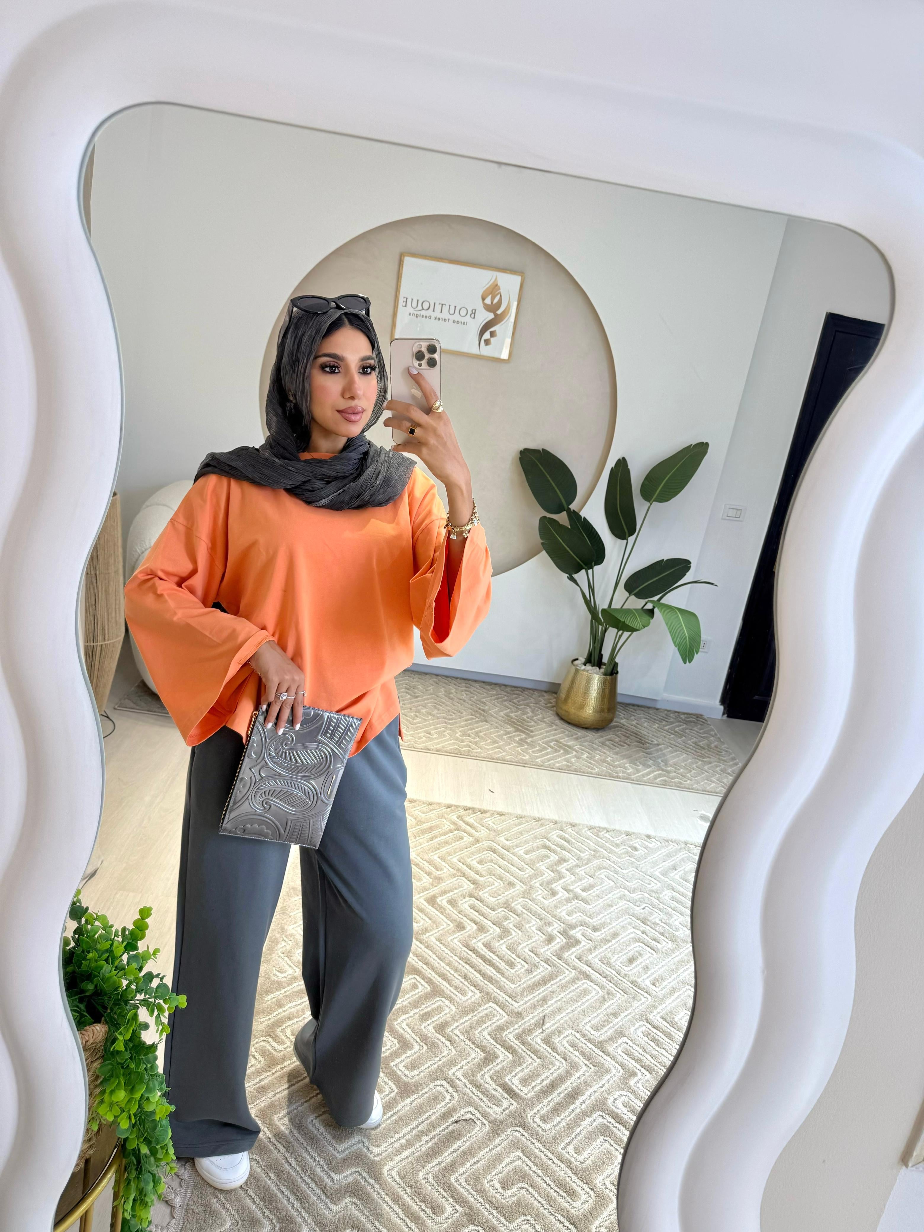 Summer Wide Leg Pants Dark grey