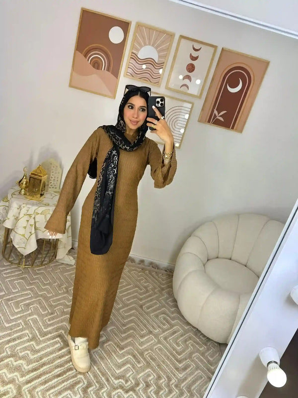 Crochet Dress Camel