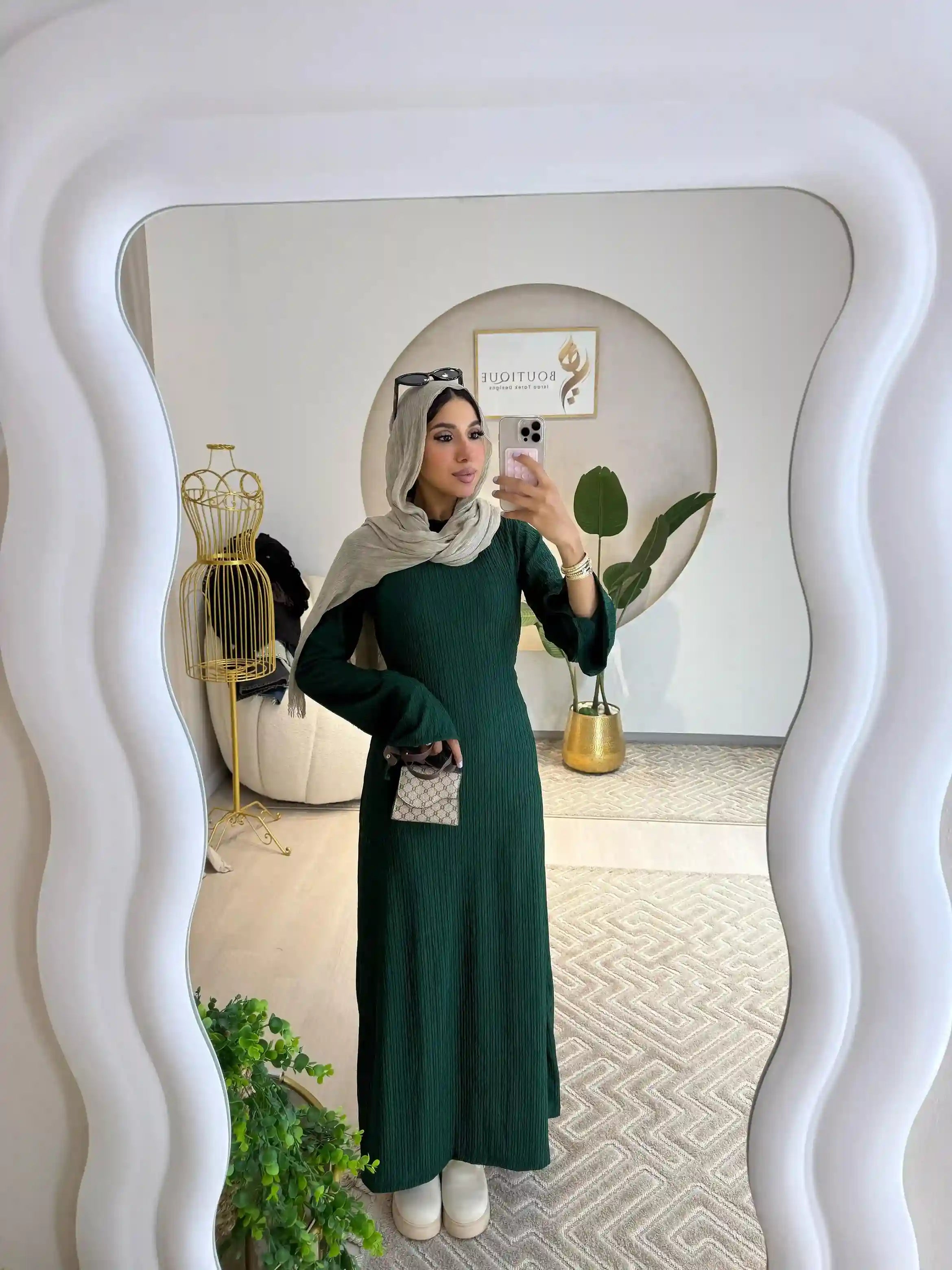 Crochet Dress Dark green