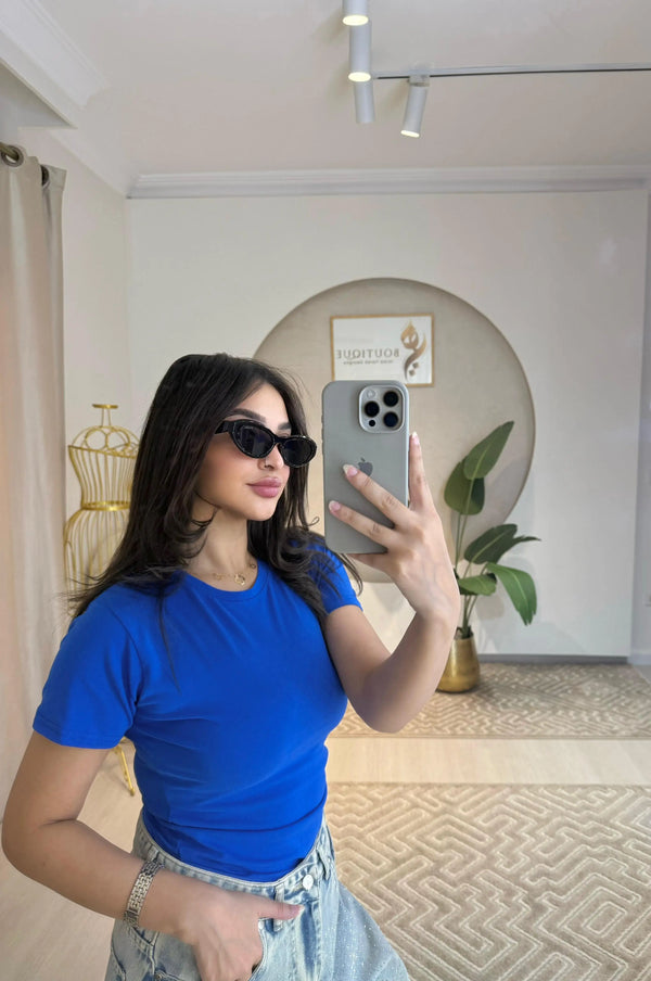 Half-Sleeve Top Blue