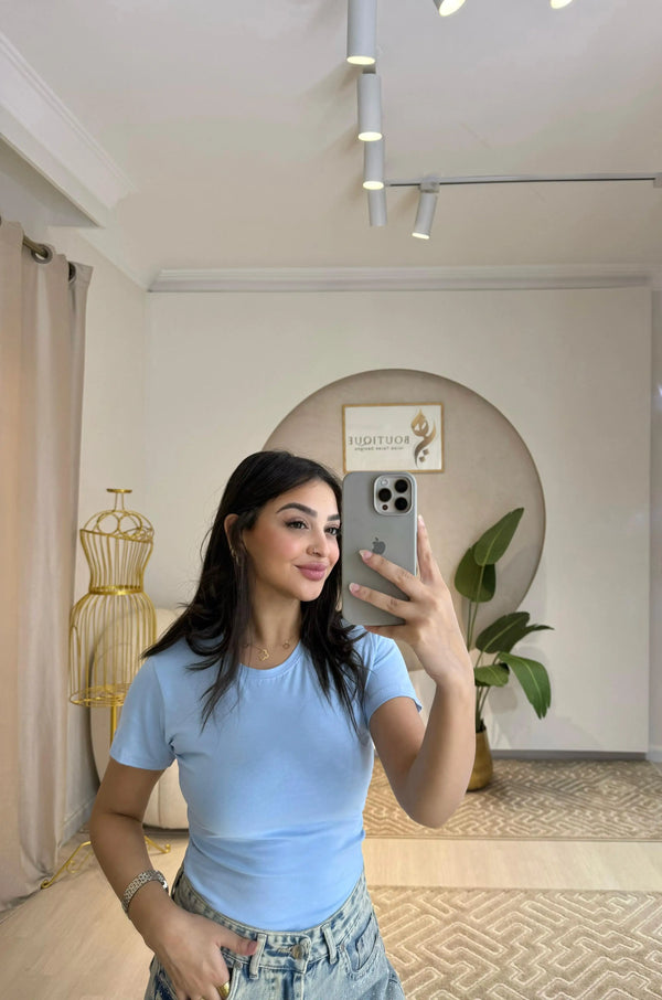 Half-Sleeve Top Babyblue