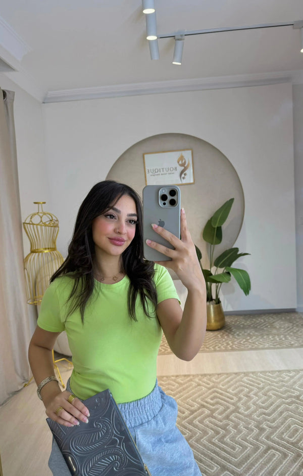 Half-Sleeve Top Apple Green