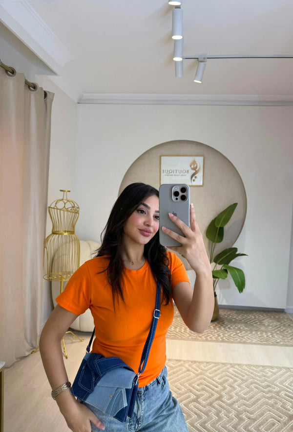 Half-Sleeve Top Orange