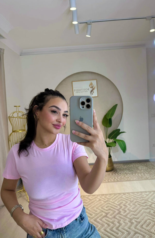 Half-Sleeve Top Pink