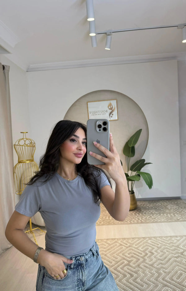 Half-Sleeve Top Silver
