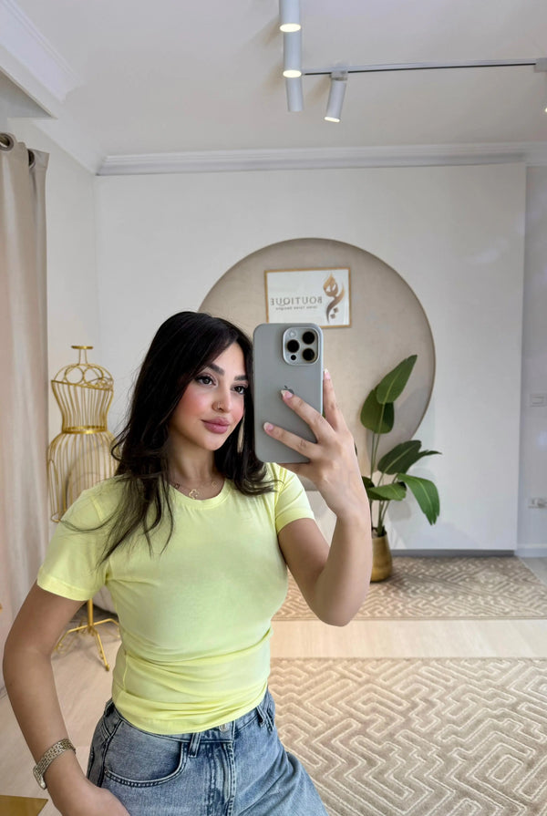 Half-Sleeve Top Butter Yellow