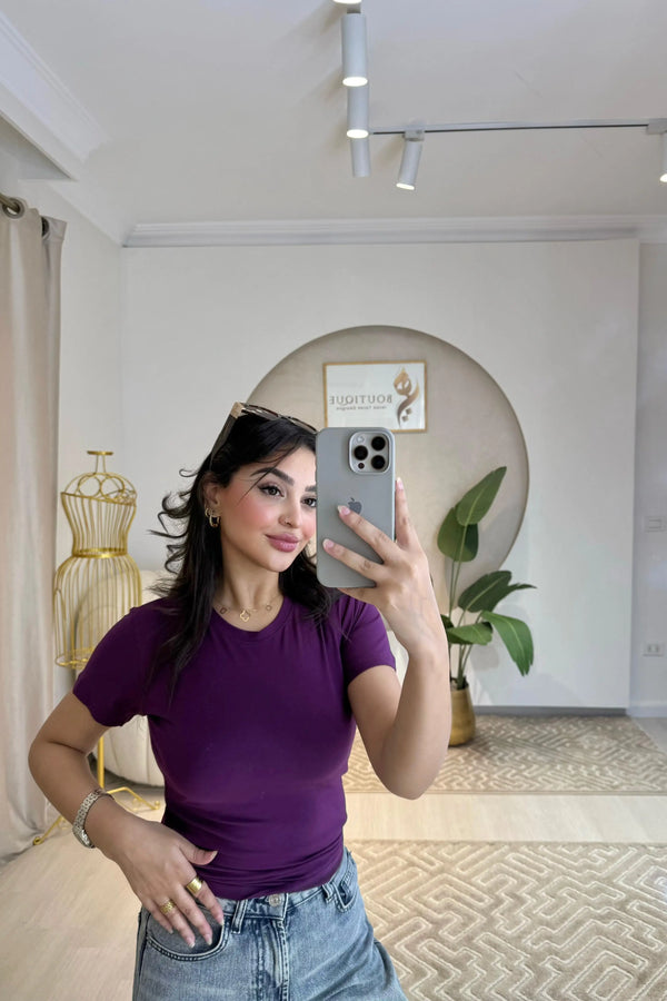 Half-Sleeve Top Purple
