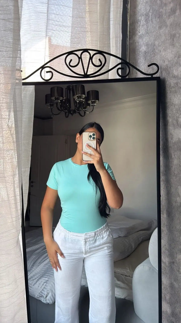 Half-Sleeve Top Skyblue