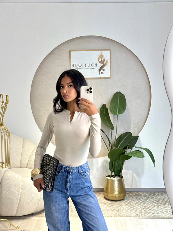 Long Sleeve Top Beige