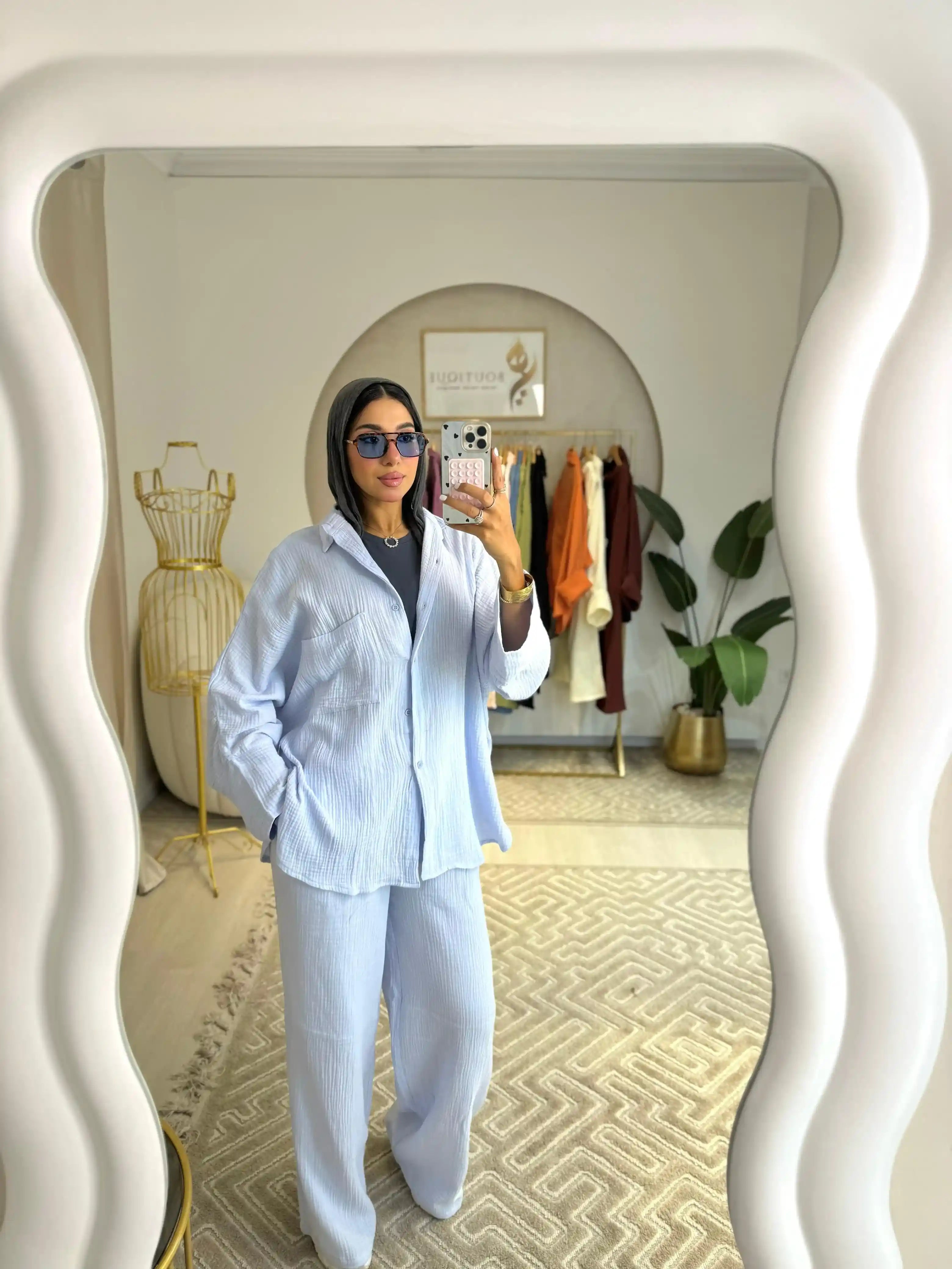 Crinkle set Baby blue